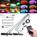 4pcs Multi-Color RGB 252 LED 5050 SMD Strip Under Car Tube Underglow Underbody System Waterproof Neon Light Kit 120X90cm. 