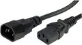 IEC C13 to IEC C14 (Male to Female) Power Cord , Power Cord Extension Cable, IEC male to IEC female (C13-C14)   Black (Branded). 