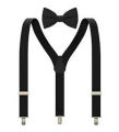 Elastic Gallace Suspenders Set With Silk Bow Tie For Boy's Girl's ( 5 Years To 14 Years). 