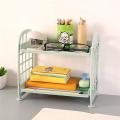 Plastic Desktop Organizer 2-Tier Double Layer Storage Rack for Cosmetics, Office Supplies, Kids, Kitchen, and Bathroom Accessories BPA Free, Modern Design. 