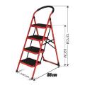 4 Steps Folding Ladder - Red. 