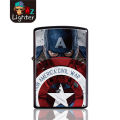Creative Metal Windproof Kerosene Grinding Wheel Lighter Frosted Texture Captain America Avengers Marvel Limited. 