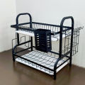 Multi-Tiered Dish Organizer by Matrix Compact 2-3 Tier Dish Rack, Utensil and Plate Holder, Adjustable and Durable Kitchen Storage Solution. 