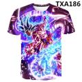Animation dragon ball 3D printed casual sports youth round neck breathable short sleeve T-shirt. 
