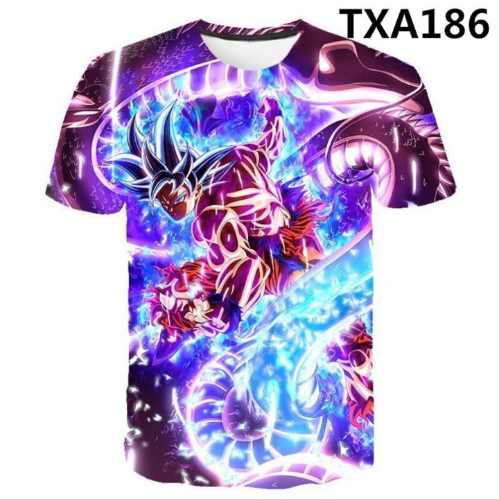 Animation dragon ball 3D printed casual sports youth round neck breathable short sleeve T-shirt