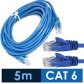 LAN Cable 5m CAT 6 Fixed Connectors 5 meter : 15 feet Ethernet Internet Wire. 