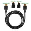 Hdmi Cable Kit 3 In 1 Hdmi Mini + Hdmi Micro 1,5mm Full 1080p. 