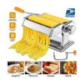 Pasta Maker Stainless Steel Pasta Machine Cutter Hand Crank Clamp And Clean Brush For Homemade Spaghetti & Fettuccini-Durable. 