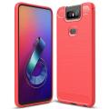 For Asus Zenfone 6 ZS630KL Case Carbon Fiber TPU Shockproof Soft Silicone Phone Cover. 