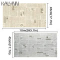 DIY Stickers 10m*45cm Old Newspaper Self Adhesive Wallpaper for Countertops Cabinets Wall Decorative Furniture PVC Contact Paper. 