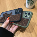 Jizetin for OPPO A36 / A76 Back Cover Brown Robot Bear Matte Mobile Phone Cases Ultra Thin Full Lens Protection Phone Case. 
