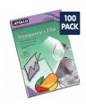 A4 Size- Transparency Film, Write-On, Clear, 100 Sheets/Pack - For laser printer. 