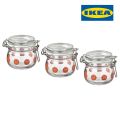 IKEA Korken Glass Jars (Set of 3) - Airtight Multi-use Storage Jars for Kitchen Organization, Decoration and More. 