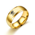 European and American Anime Peripheral One Piece Luffy Straw Hat Logo Ring White Beard Pirates Logo Ring. 