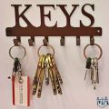 Wall-Mounted Key Holder – Decorative 'Welcome' or 'Home' Design, Brown & Black  Wall Décor Key Hanger / Keyholder Stand / Key Chains Hanger For Home, Kitchen & Office Use. 