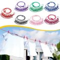 Travel Clothesline, Elastic Washing Line, Adjustable Clothes Rope, Portable Windproof Clothes Line with 12 Wire Clips, for Camping Travel Clothes Laundry Drying Outdoor Durable Portable Outdoor Travel Clothesline Rope Clothes Hanging Hook, 8 Feet Stretcha. 