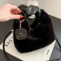 Autumn and winter Plush handbag  Soft Korean version Shoulder bag New fashion Small chain Crossbody bag for Traveling Shopping Fashion Autumn and winter accessory Women's fashion accessory. 