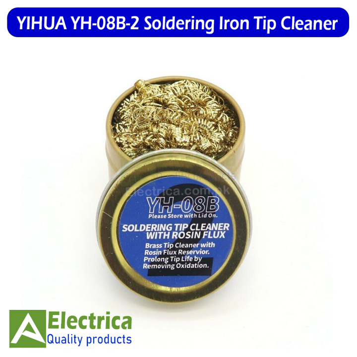 YIHUA YH-08B-2 Soldering Iron Bit/Tip Cleaner High Rosin Flux With Soft Coiled Brass Wire No Water Needed wielding metaireal Tool By Electrica