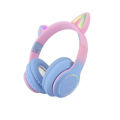 New Gradient Cat Headphones Wireless Bluetooth LED Light Up for Mobile PC Laptop. 
