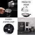 Thermos Bottle - Flask Bottle Hot And Cold - Thermos - Flask - 500ml Bottle With 2 Extra Cup Set For Tea And Coffee  - Stainless Steel Water Bottle - Thermos Cup - Insulated Water Bottle - Vacuum Bottle By AURA MART. 