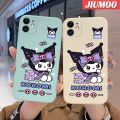 JIUMOO Case For VIVO Y02s Case Cartoon Kuromi Pattern New Square Border Casing Soft Silica Gel Shockproof Phone Cases All Inclusive Camera Lens Protective Cover. 