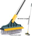 2 in 1 Floor Scrub Brush, V-Shaped Floor Scrub Brush with Long Handle, Bathroom Shower Cleaning Brush Magic Broom Brush 120°Rotating Removable Brush Head for Bathroom, Tiles, Removable Wiper for rooms and windows. 
