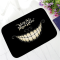 2 Pcs 40X60cm We'Re All Mad Here Printed Doormat Floor Mat Home Creative Mat Super Soft Absorbent Bathroom Door Mat. 