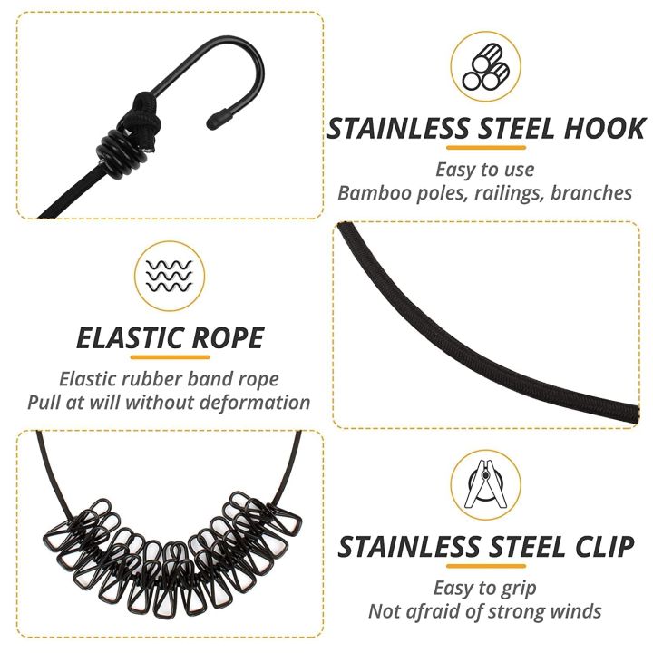 Portable%20Windoroof%20Clothesline%20Hanger%20Drying%20Hack%20Ranging%20Rope%20Line%20Travel%20Clothspin%20with%2012%20Clips%202%20Hooks%20-%20Image%202