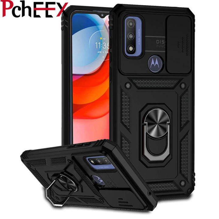 For Moto G Pure Phone Case, 2022 New Push Window Magnetic Car Mount Anti-Fall Hard Cover