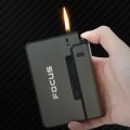 Automatic Cigarette Case With Inbuilt Refillable Lighter Premium Quality Men Gift. 