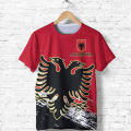 Summer Albania Eagle round neck short sleeve 3D printing T-shirt tops fashion men's and women's casual contest jersey tees. 
