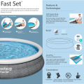 15 Ft Bestway Inflatable Fast Set Swimming Pool With Filter For Kids & Family Inflatable Solid Sidewall Large Swimming Pool With Vinyl Deep 33 Inch Depth Water Splash Fun Party Game Indoor & Outdoor Picnic With Family Fast, Easy & Simple 57313. 