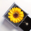 Artificial Sunflower Gift Box with Necklace Best wishes Box For Women Daughter Girlfriend Wife Mom Sisters Necklace with Gift Box for Mother's Day Birthday Wedding Gift. 