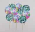 FLAMINGO THEME CUPCAKE TOPPER - PACK OF 10 CUPCAKE TOPPERS - FLAMINGO CUPCAKE TOPPERS. 