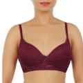 Maroon Color Double Padded Bras | Push-Up Bra With Adjustable Straps For Women. 