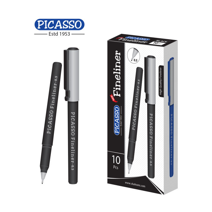 Picasso%20High%20Quality%20Fineliner%200.5mm%20Tip%2010%20Pcs%20in%20Cardboard%20Packet%20-%20Available%20in%204%20Ink%20Colours%20Blue,%20Black%20Red%20and%20Green%20-%20Image%203