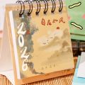 Useful 2026 Mini Desktop Paper Calendar Multi-function Chinese Style Planner Scheduler Yearly Notebook Agenda Organizer Home Office Supplies. 