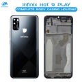 Infinix Hot 9 Play Housing Middle Frame With Side Button and Camera Lens Complete Body Casing Replacement For Hot 9 Play - Black. 