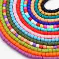 60pcs/Bag Flat Round Cylinder Polymer Resin Clay Beads Loose Spacer Handmade Beads For DIY Jewelry Making Bracelets Necklaces Crafts 38cm/15". 