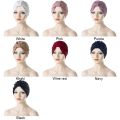 2021 Fashion Turban Cap for Women Soft Muslim Hats Female Inner Caps Solid Arab Indian Bonnet Wrap Head Scarf Hat Chemo Cancer. 