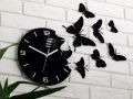 Wall Clock BUTTERFLY BLACK 3D Large Wall Clock Gift Wall Decor Unique Wall Clocks - wooden Butterfly Wall Clock Beautiful And Stylish Product. 