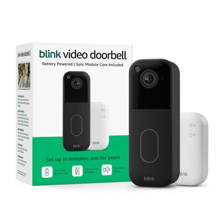 Blink Video Doorbell (newest model) – Head-to-toe HD view, two-year ...