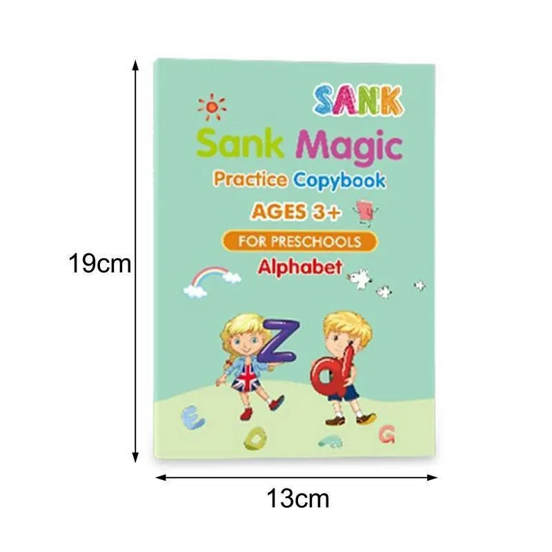 Magic Practice Copybook(4 BOOKS+10 INK REFILL) , Magic Book For Montessori children Tracing Handwriting | First Learning Books for Kids | Preschool