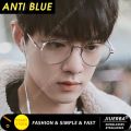 【Lens Replaceable Korean Eyeglasses Anti Radiation Round Frame Glasses Women/Men baso. 