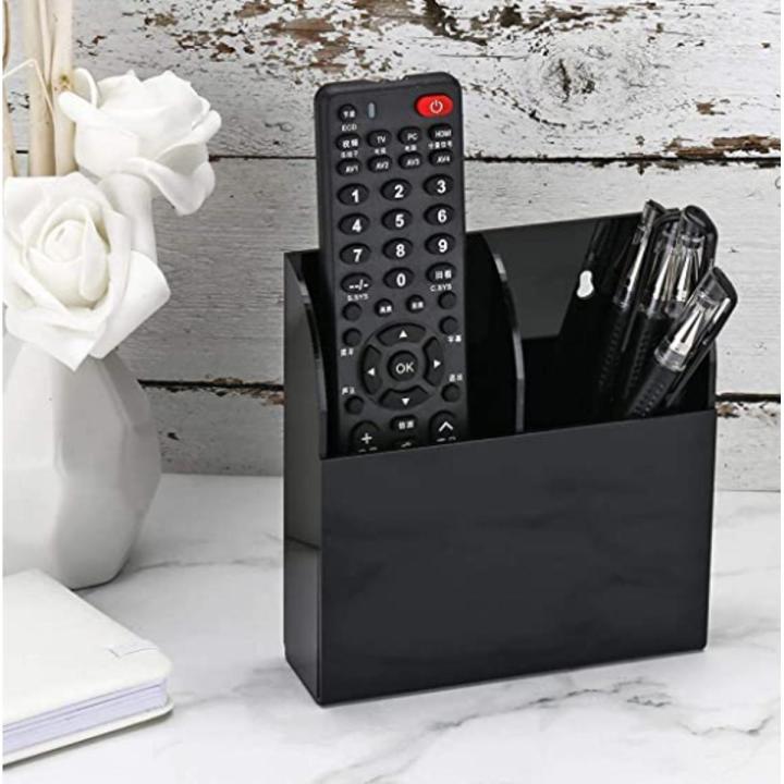 TV Remote Control Holder Wall Mount Storage Box Media Organizer Rack (Two Compartment)