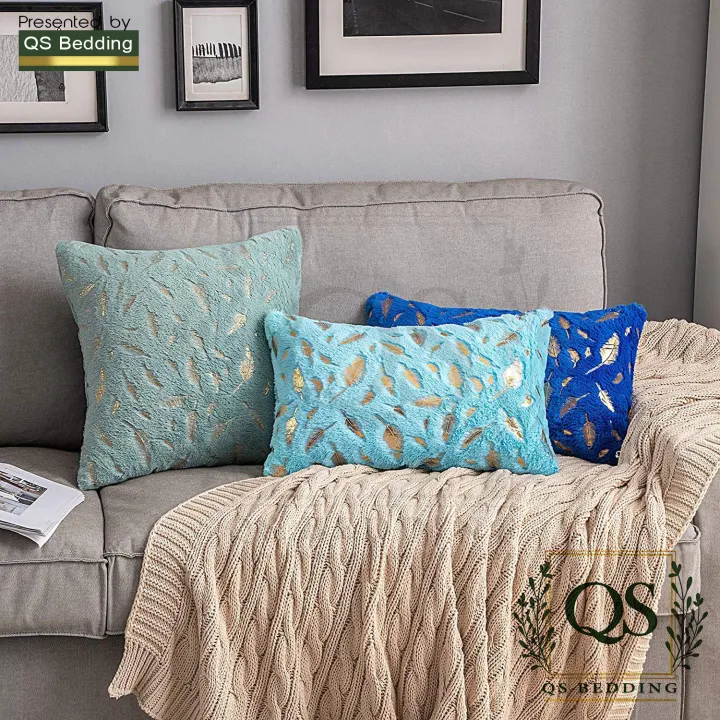 QS%20Decorative%20Super%20Soft%20Square%20Faux%20%20with%20Gold%20Feathers%20Gilding%20Leaves%20Cushion%20Covers%20Cases%20Soft%20Fuzzy%20Cute%20Pillowcase%20for%20Couch%20Sofa%20Bed,%2012x20%20Inch%20%7C%20QS%20Bedding%20-%20Image%202