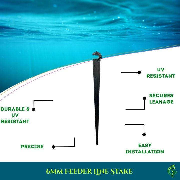 6mm Feeder Line Stake – Secure Support for Drip Irrigation Pipes | Drip Irrigation System Parts | Drip Irrigation Feeder Line Parts | Drip Accessories