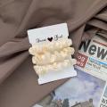 3Pcs /set Women Elegant Satin Silk Hair Bands / Girls Satin Elastic Hair Ties / Large Intestine Ring Ponytail Holder Hair Rope. 