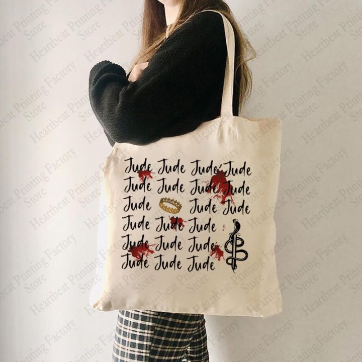 The Cruel Prince Tote Bag Cruel Prince Merchandise Jude Inspired Shoulder Bag Fantasy Book Lover Gifts for Jude Fans