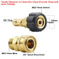Pressure Washer Adapter Set, Quick Connector, M22 14mm Swivel To M22 Metric Fitting,M22-14 Swivel + 3/8 Inch Plug, 3/8 Inch Quick Disconnect + M22 Male Quick Connect Kit,5000 PSI. 